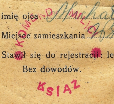 Pieczęć Komenda Milicji Książ 1945 r.