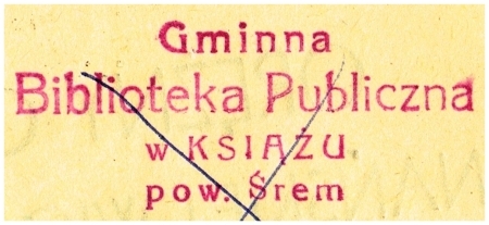 Pieczątka Biblioteka Książ 1948 r.