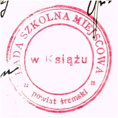 Pieczęć Rady szkolnej. Książ 1936 r.