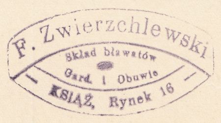 Pieczątka Franciszek Zwierzchlewski, Książ 1937 r.