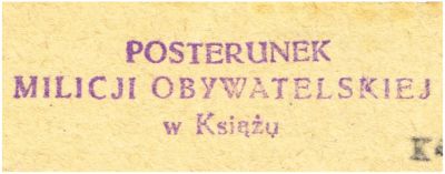 Pieczątka Posterunek MO Książ 1946 r.