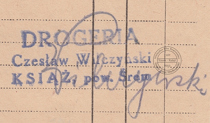 Drogeria Czesław Wilczyński - Książ - 1945 r.