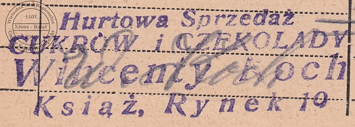 Hurtowa Sprzedaż Wincenty Koch - Książ - 1948 r.