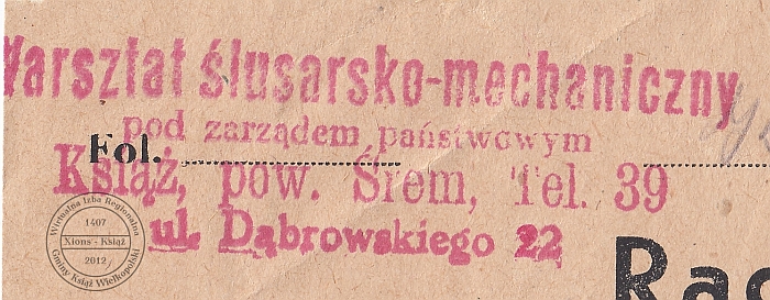 Warsztat ślusarsko-mechaniczny - Książ - 1947r.