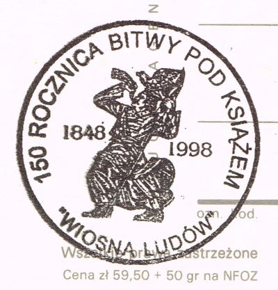 150 lat bitwy o Książ - pieczątka okolicznościowa 1998 r.