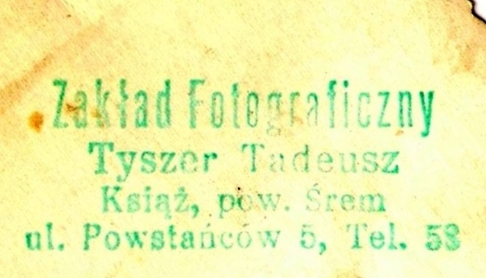 Pieczątka - Zakład Fotograficzny Tyszer Tadeusz.