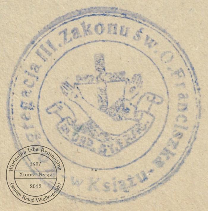 Pieczątka Trzeciego Zakonu św. Franciszka w Książu