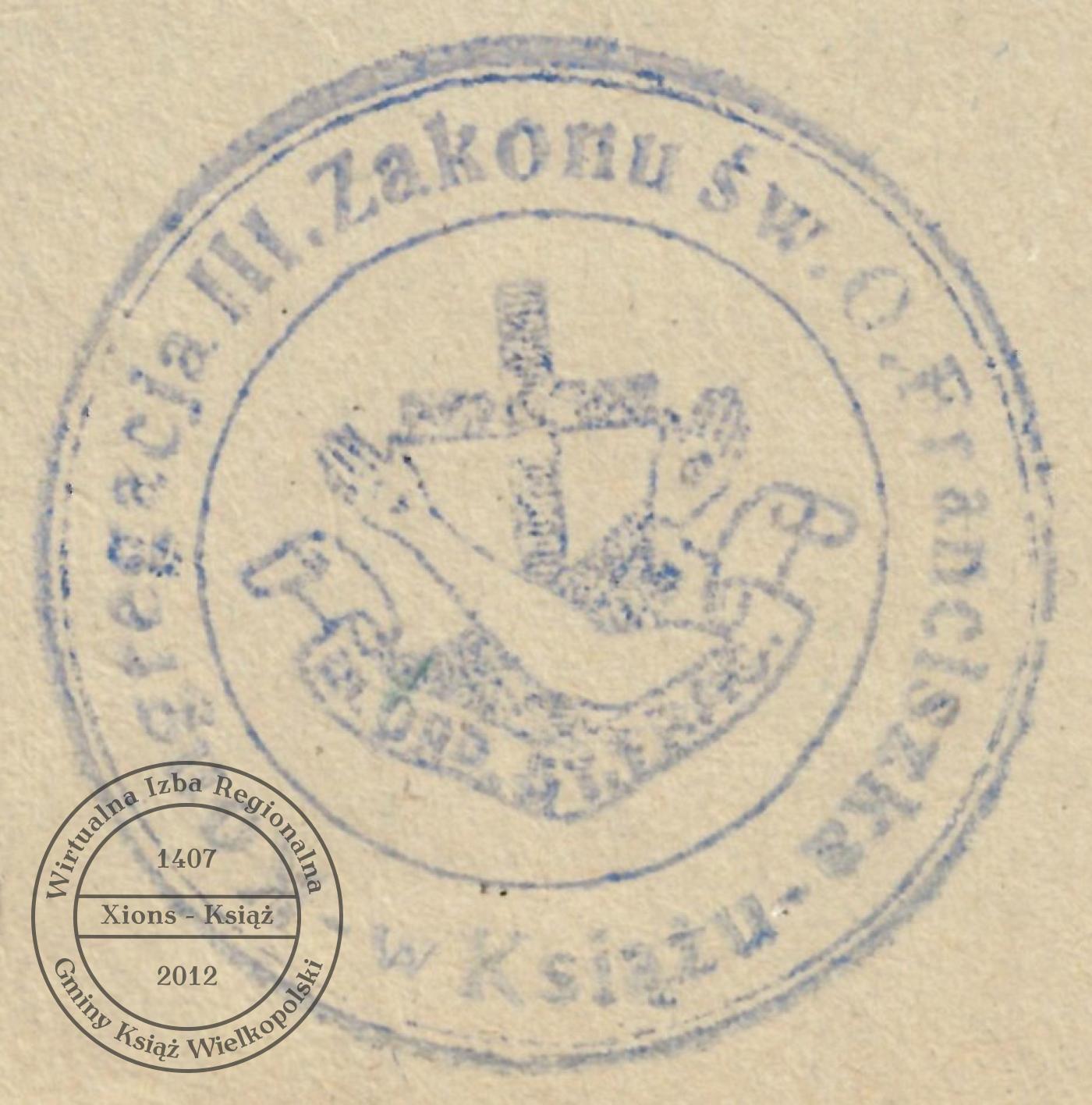 Pieczątka Trzeciego Zakonu św. Franciszka w Książu