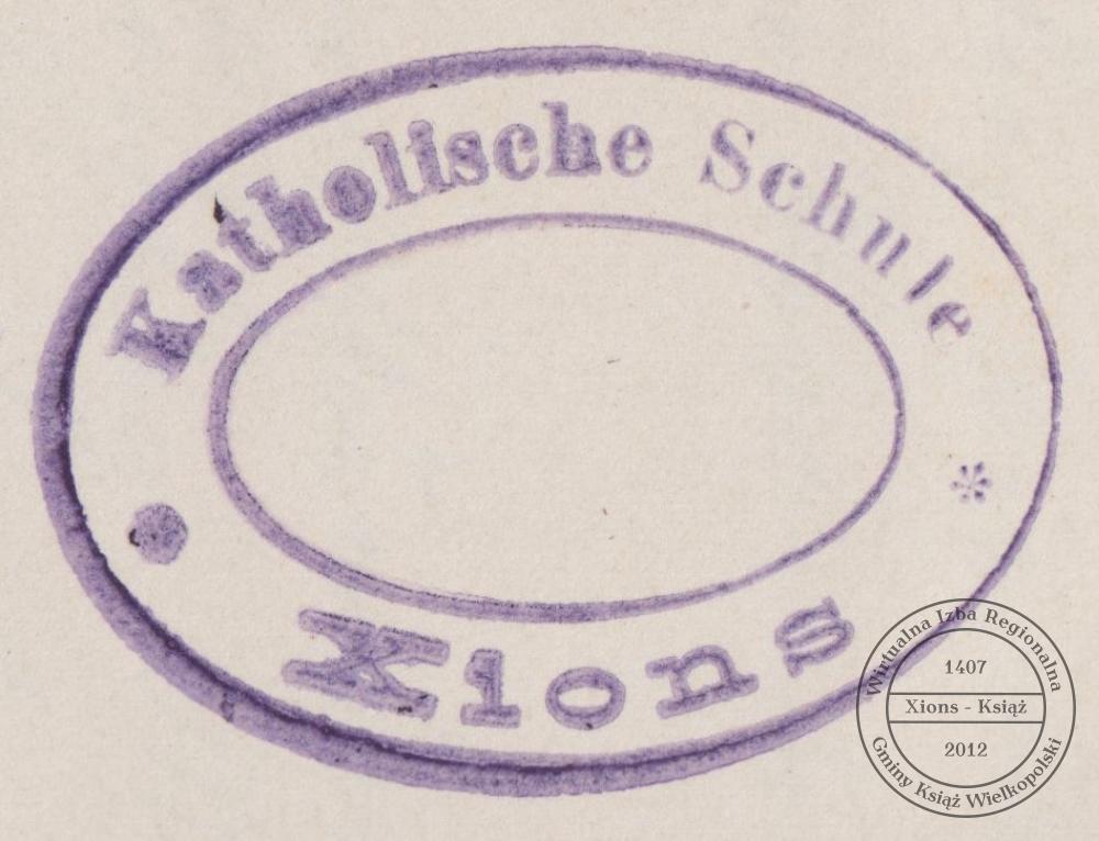 Pieczątka Szkoły Katolickiej w Książu