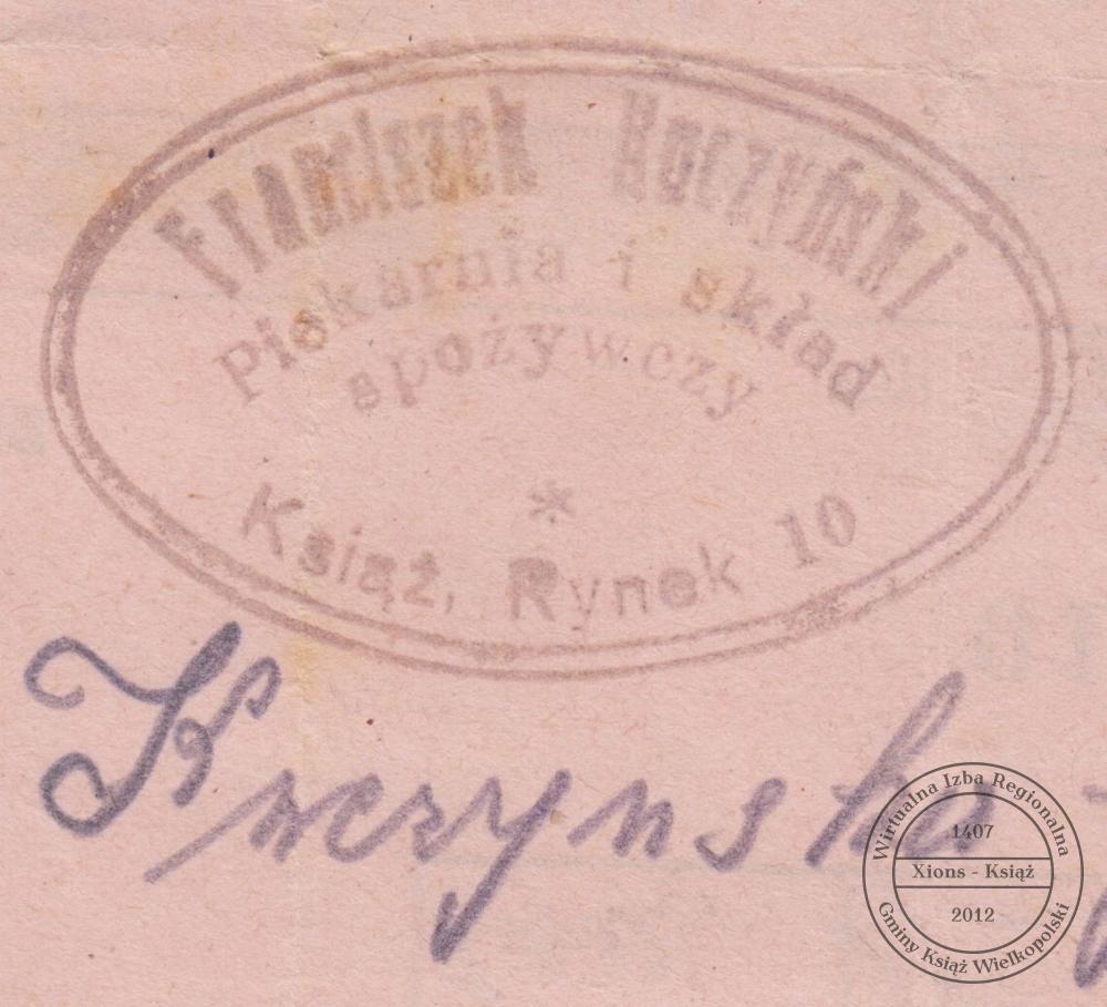 Pieczątka Franciszek Kuczyński. Książ, 1945 r.
