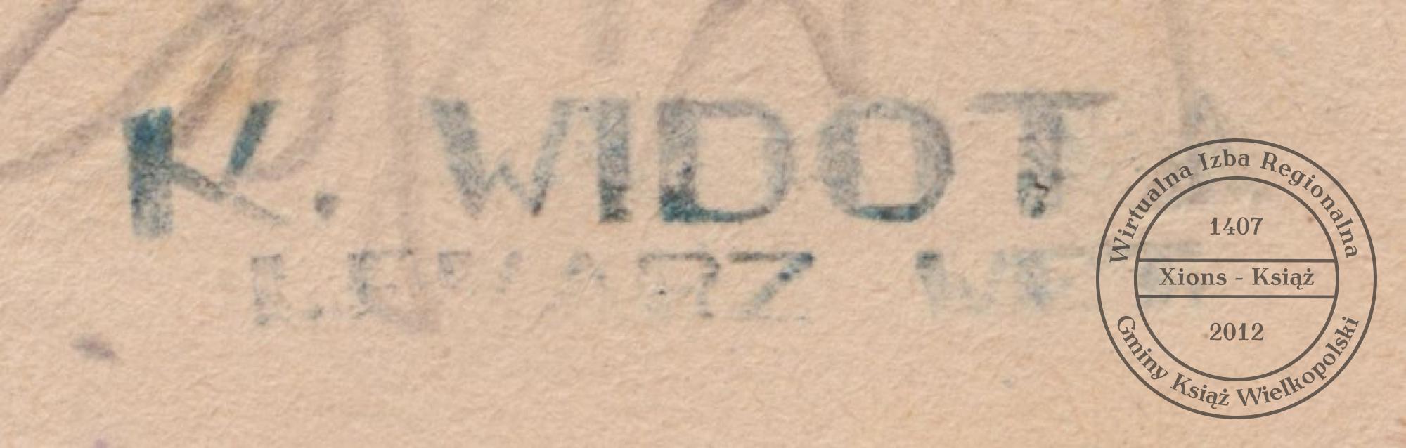 Pieczątka lekarza weterynarii Kazimierza Widoty. Książ, 1945 r.