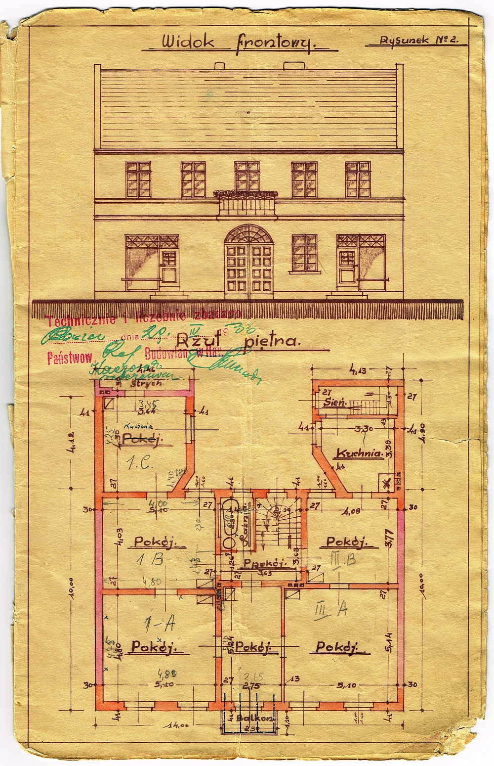 Projekt przebudowy domu Bronisława Schlafke. Książ 1933 r.