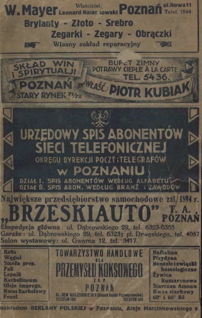 Spis telefonów. Książ 1926 r.