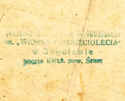 Pieczątka Rolnicze Zrzeszenie Spółdzielcze. Gogolewo 1938 r.