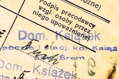 Pieczątka Dominium Książek 1936 r.