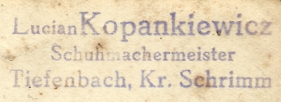 Pieczątka Lucjan Kopankiewicz. Książ 1940 r.