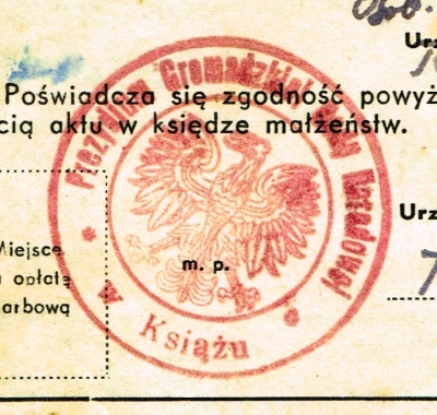 Pieczęć Prezydium Gromadzkiej Rady Narodowej w Książu. 1959 r.