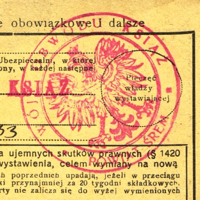 Pieczęć Wójt Obwodu Książ. 1933 r.