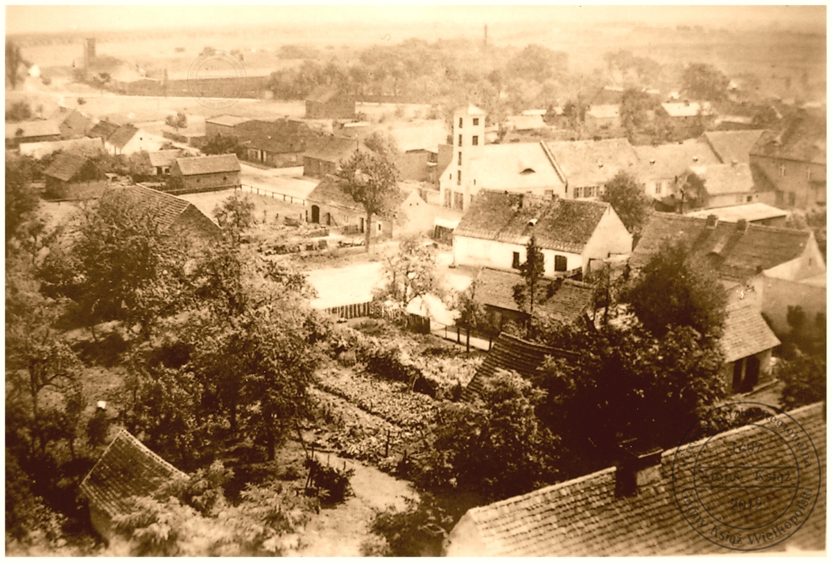 Książ i Książek. 1931 r. Panorama z wieży kościoła ewangelickiego.