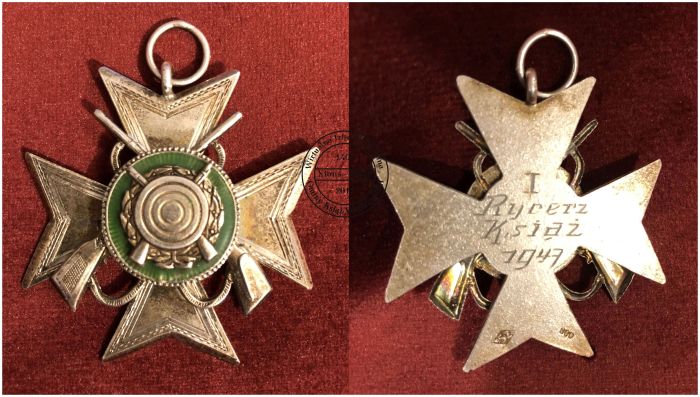 Medal I Rycerz Bractwa Kurkowego. Książ 1947 r.