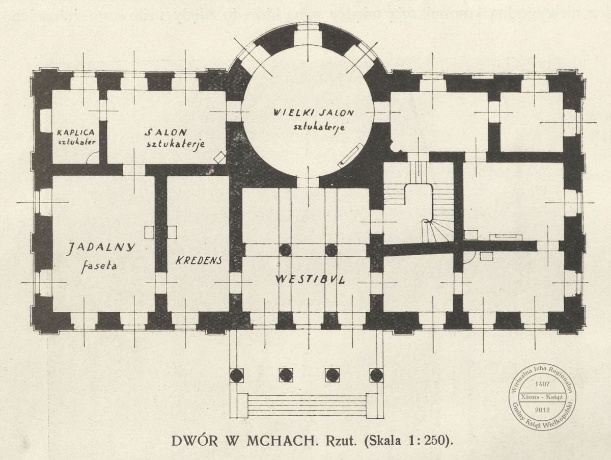 Pałac Mchy 1926 r. (rzut)