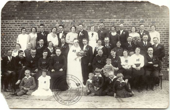 Ślub Anna Stiller i Kazimierz Weber - Chromiec 1936 r.