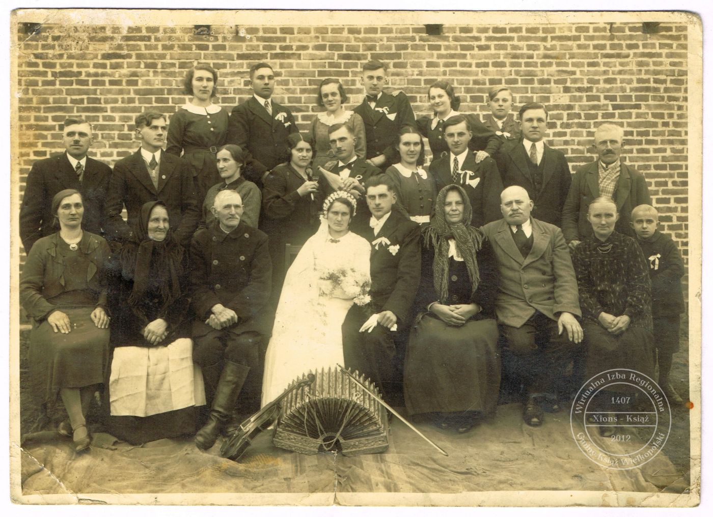 Ślub Franciszka Wojtkowska i Bronisław Dworczyński. Sroczewo 1937 r.