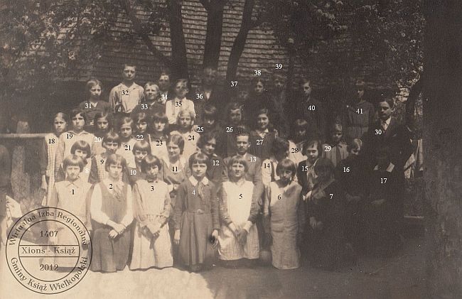 Szkoła Powszechna w Książu 1933 r.