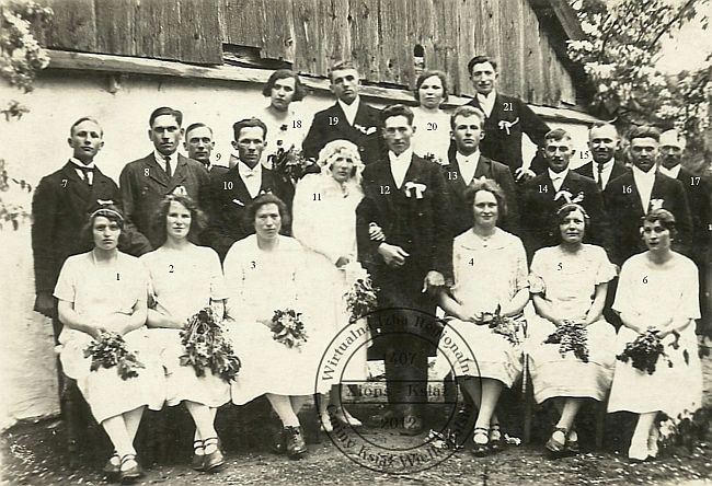 Ślub Franciszka Mieloszyk i Stanisław Mielcarek - Zakrzewice 1926 r.