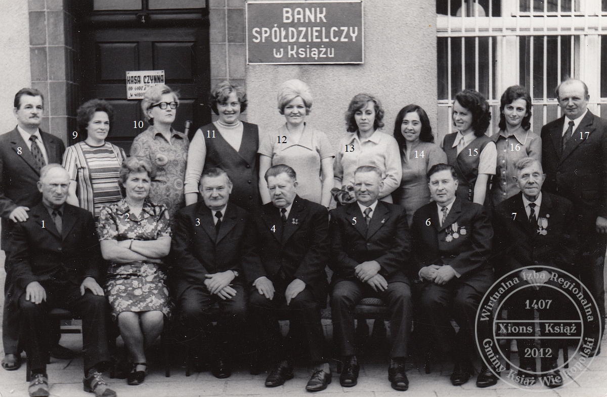 Pracownicy i Zarząd Banku Spółdzielczego w Książu, 1974 r.