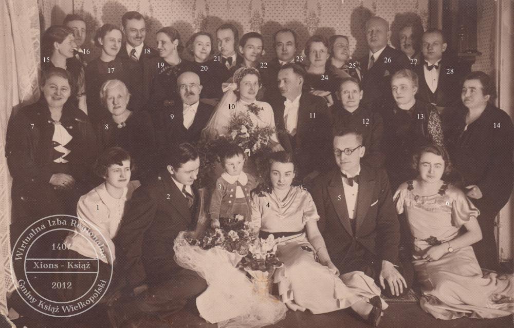 Ślub Felicja Krajewska i Stanisław Gibowski. Książ, 1937 r.