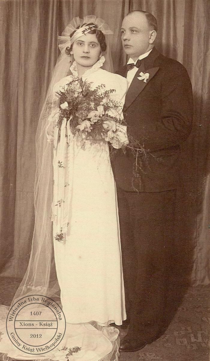 Ślub Leona Szyszka i Zygmunt Makowiecki. Książ, 1937 r.