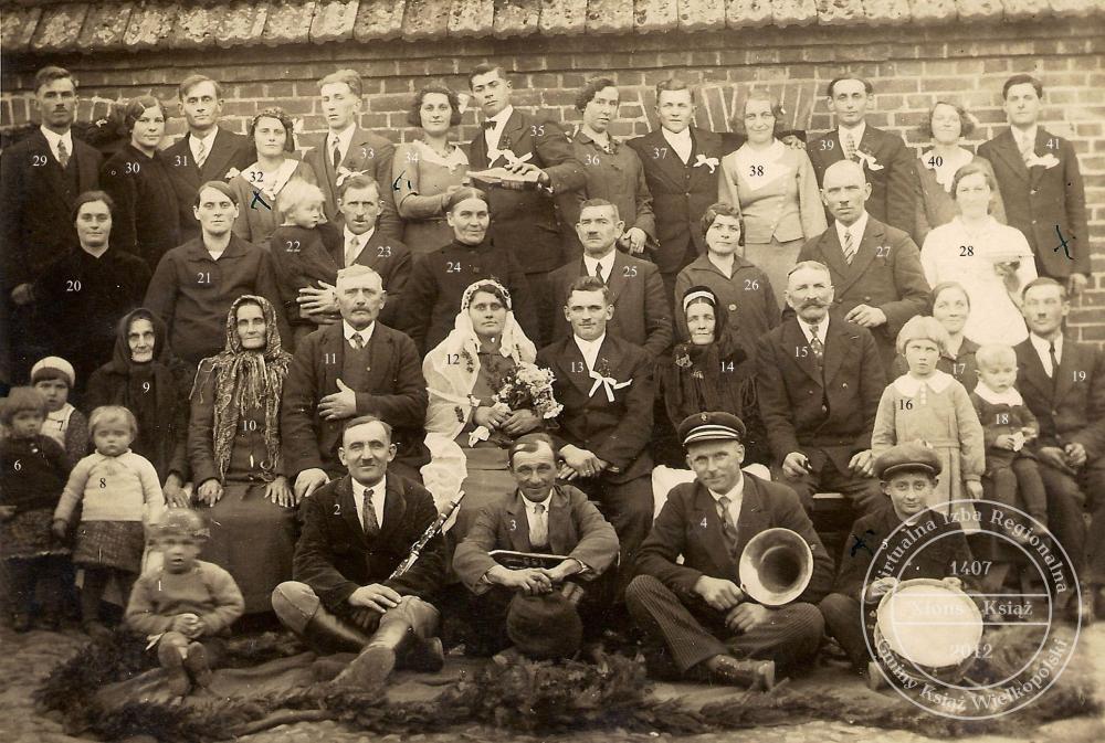 Ślub Agnieszka Jankowiak i Roman Kapturek. Kołacin, 1935 r.