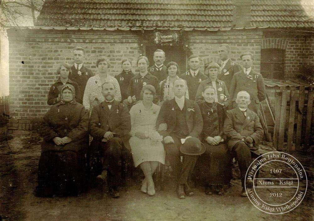 Ślub Zofia Wenzel i Leon Strabel. Zawory, 1929 r.