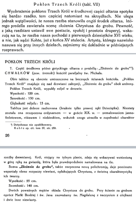 Rzeźby gotyckie. Chwałkowo Kościelne początek XVI w.