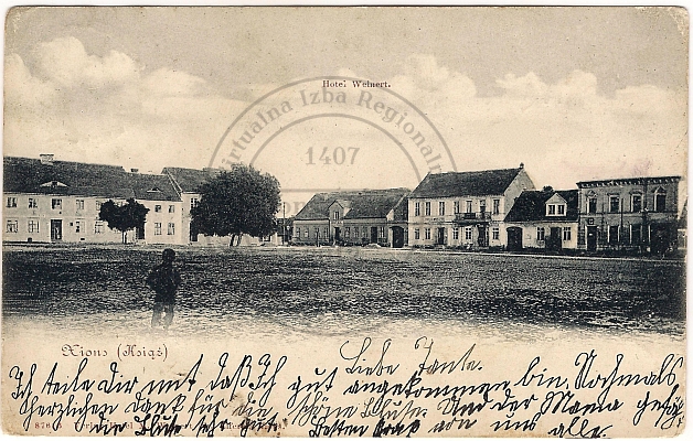 Pocztówka Książ Rynek  Hotel Weinert  1905 r.