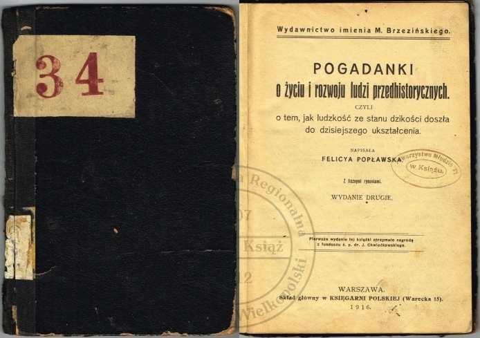 Książka Pogadanki o życiu i rozwoju ludzi przedhistorycznych. 1916 r.