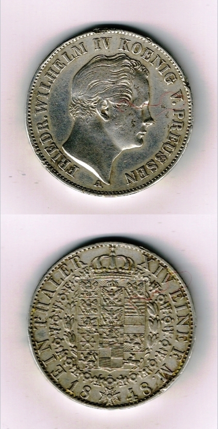 1 talar pruski, 1848 r.