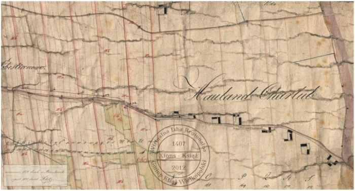 Mapa Charłub 1832 r. Hauland Charlub.