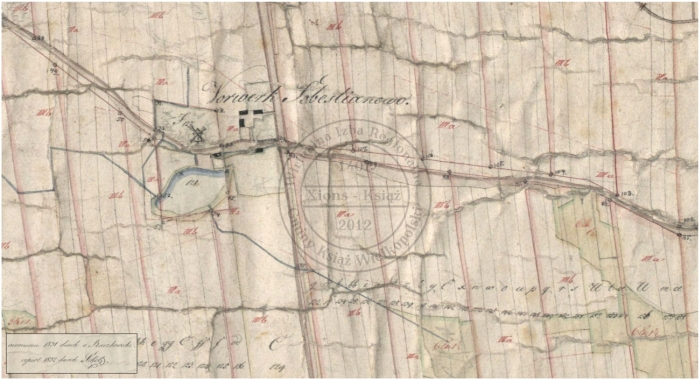 Mapa Folwark Sebastianowo 1832 r. Vorwerk Sobestianowo.