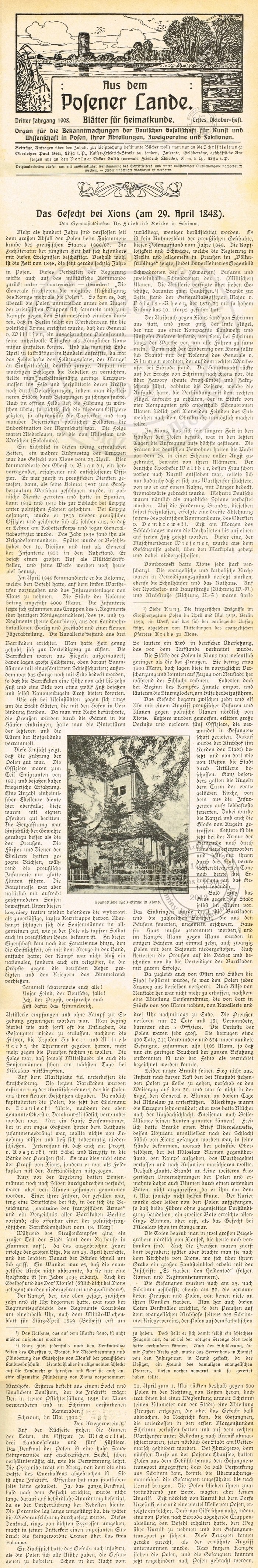 Das Gefecht bei Xions  (am 29. April 1848).  [Bitwa o Książ 29 kwietnia 1848 r.]