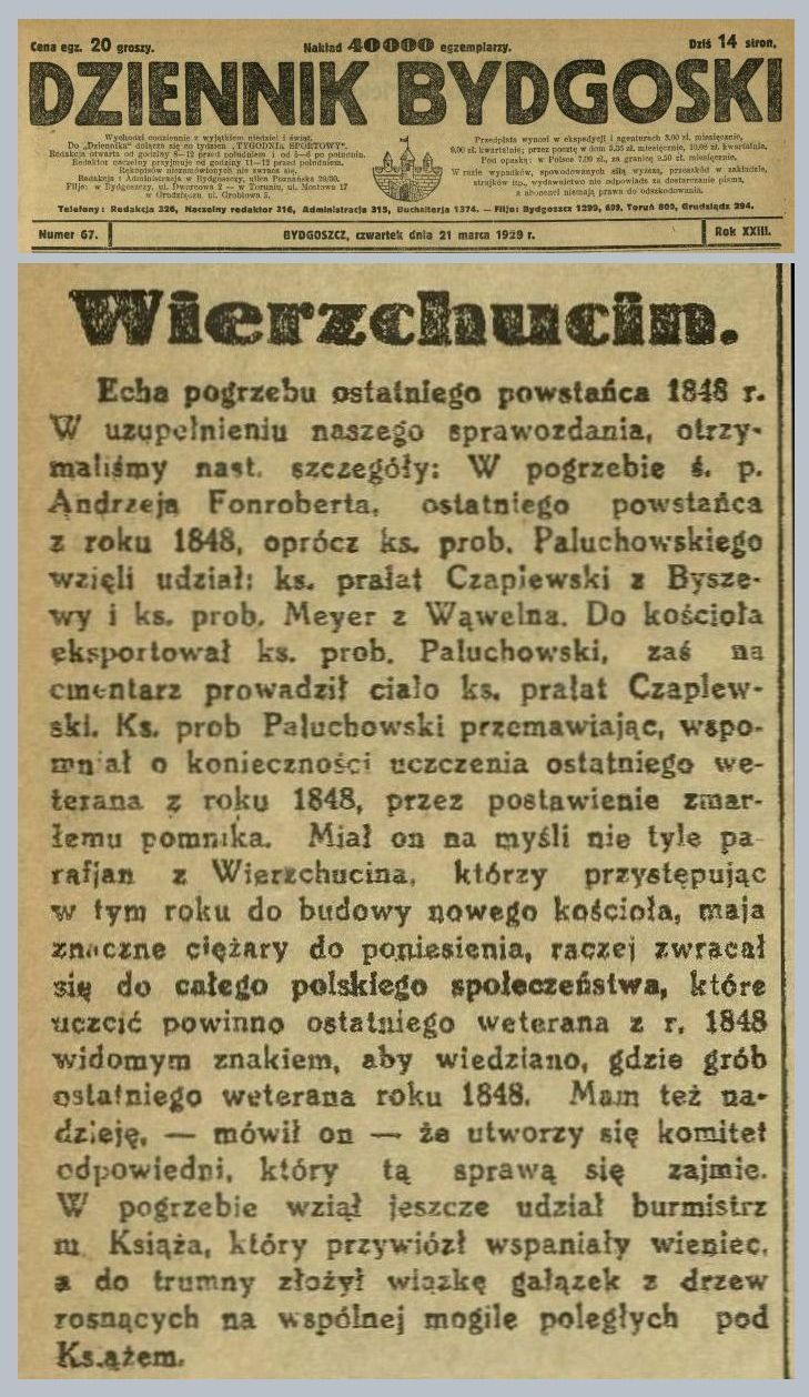 Pogrzeb Andrzej Fonrobert 1929 r. uzupełnienie.