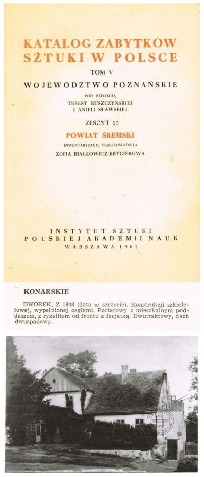 Katalog zabytków 1961 r. Konarskie.