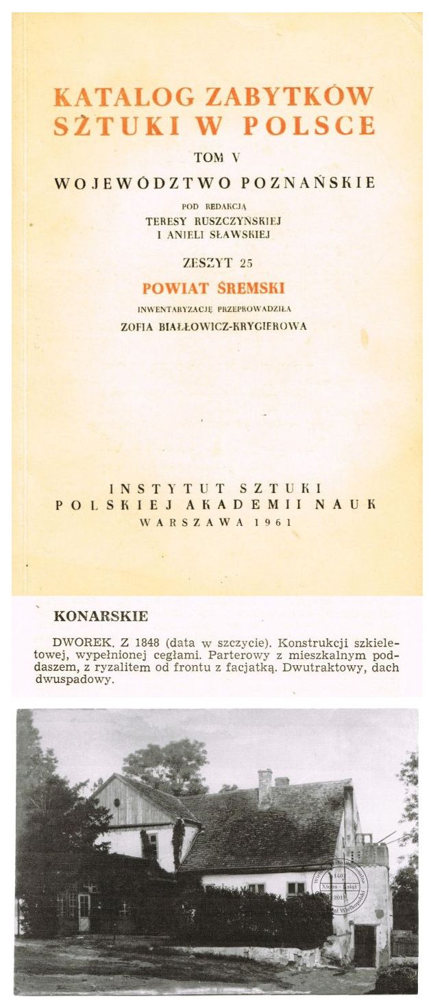 Katalog zabytków 1961 r. Konarskie.