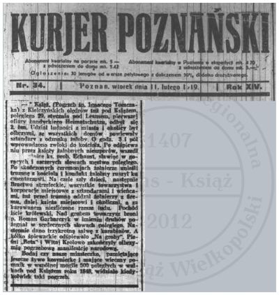 Pogrzeb Ignacego Tomczaka. Książ 1919 r.