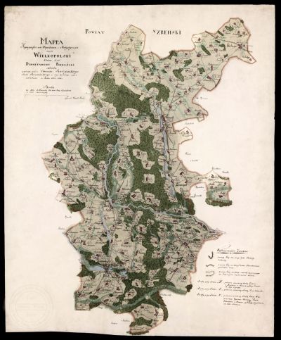 Mapa powiatu Śrem 1807 - 1812 r.