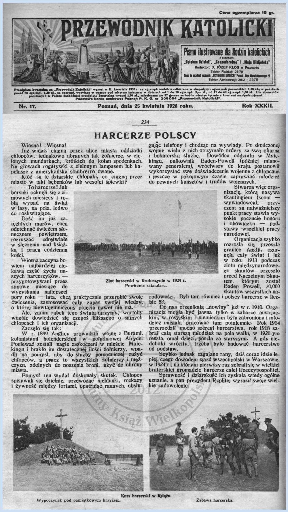 Harcerze z Książa. Przewodnik Katolicki 1926 r.