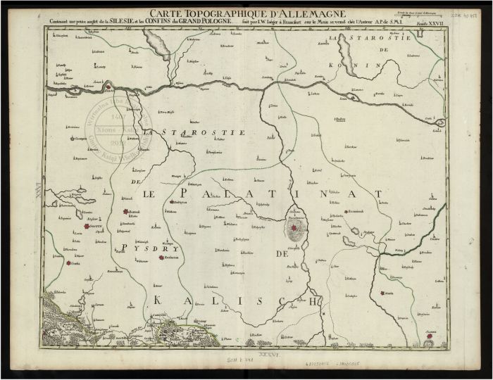 Mapa topograficzna Niemiec 1789 r. Xiassi - Książ.