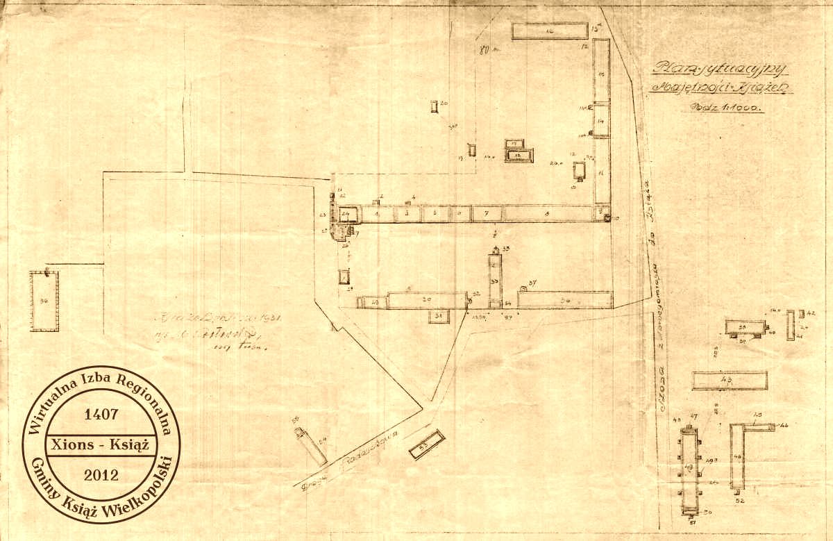 Plan sytuacyjny majętności Książek - 1931 r.