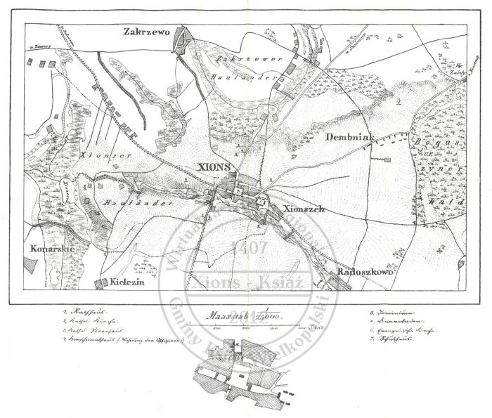 Plan Książa 1848 r. Xions